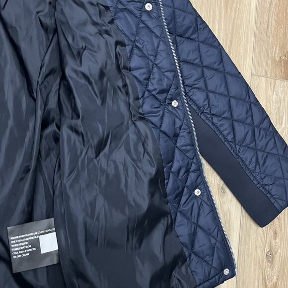 NWT London Fog Navy Blue Hooded Quilted Full Zip Jacket - Women’s M - Picture 14 of 16